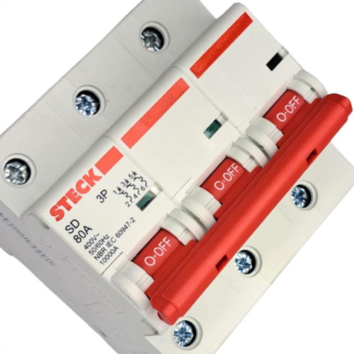 Disjuntor Steck ''Din'' Tripolar 80A. C