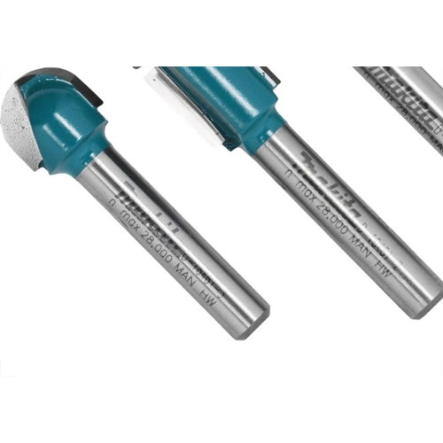 Fresa Para Tupia Makita 1/4'' Jogo Com 3 Pecas - D16461