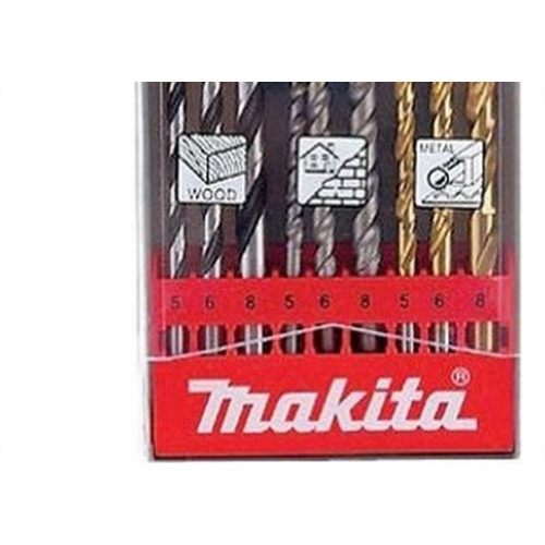 Broca Kit Makita Com 9 Pecas Aco Rapido/Widea/Madeira - D71962