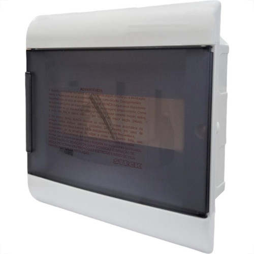 Centrinho Steck Pvc Embutir Fume Para 8 Disjuntores Din Sem Barramento