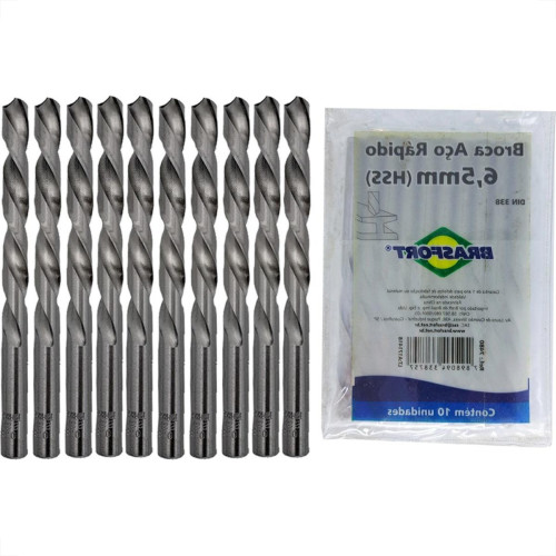 Broca Aco Rapido Brasfort 6,5Mm - 7480 - Kit C/10 Pecas