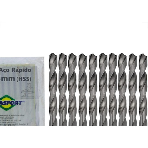 Broca Aco Rapido Brasfort 6,5Mm - 7480 - Kit C/10 Pecas