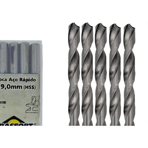 Broca Aco Rapido Brasfort 9 Mm - 7485 - Kit C/5 Pecas