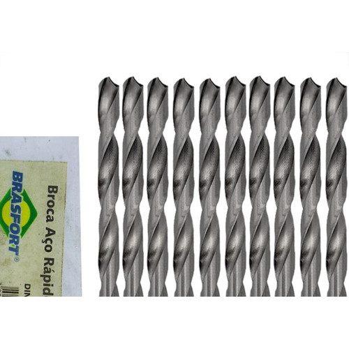 Broca Aco Rapido Brasfort 1/16'' - 7494 - Kit C/10 Pecas