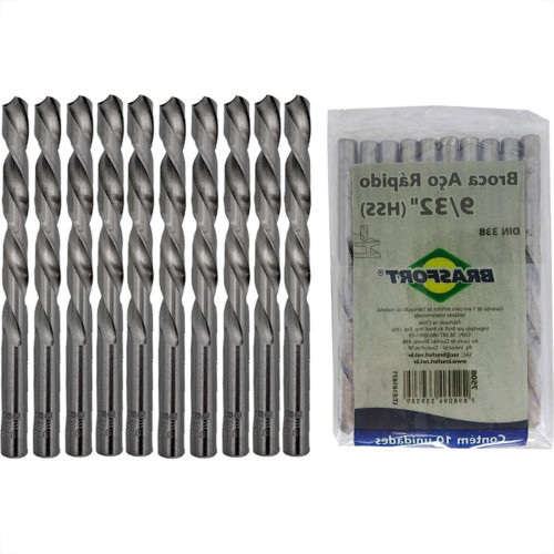 Broca Aco Rapido Brasfort   9/32'' - 7508 - Kit C/10 Pecas