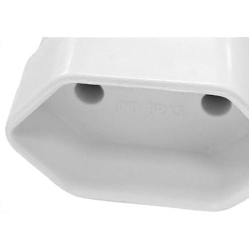 Pino Femea Flp 2 Polos 10A. Branco - Kit C/10 Pecas