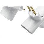 Pino 3 Saidas Flp 2 Polos+Terra 10A. Branco - Kit C/10 Pecas