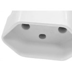 Pino Femea Flp 2 Polos+Terra 20A. Branco - Kit C/10 Pecas