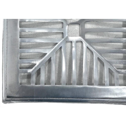 Grelha De Aluminio Com Porta Grelha Concava 25X25Cm