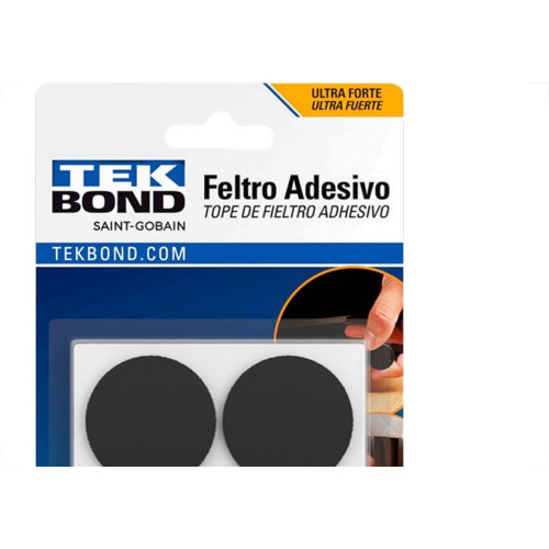 Feltro Adesivo Tekbond Redondo 35Mm Com 8 Pecas