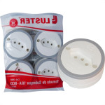 Tomada Externa Luster 2P+T. 10A Grande Branca 2081 - Kit C/10 Pecas