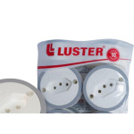 Tomada Externa Luster 2P+T. 10A Grande Branca 2081 - Kit C/10 Pecas