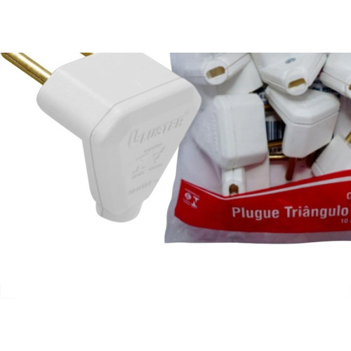 Pino Triangulo Luster 10A. Branco - Kit C/10 Pecas