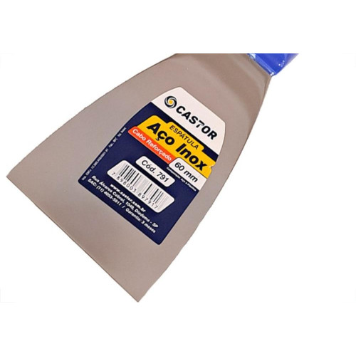 Espatula Castor Aco Inox Cabo Plastico Reforcado Azul 60Mm - 791