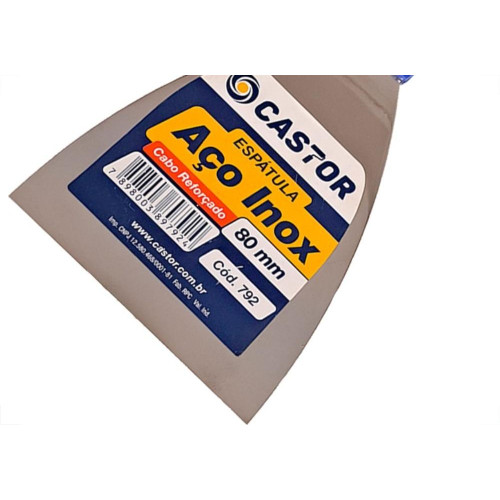 Espatula Castor Aco Inox Cabo Plastico Reforcado Azul 80Mm - 792