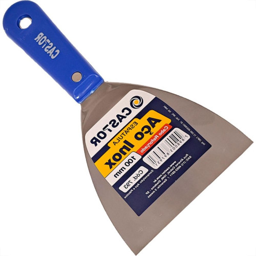 Espatula Castor Aco Inox Cabo Plastico Reforcado Azul 100Mm - 793