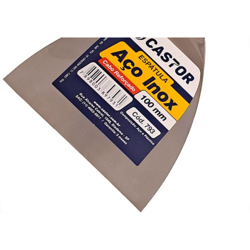 Espatula Castor Aco Inox Cabo Plastico Reforcado Azul 100Mm - 793