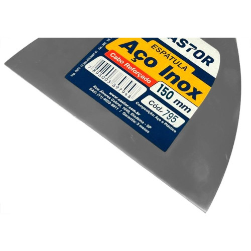Espatula Castor Aco Inox Cabo Plastico Reforcado Azul 150Mm - 795