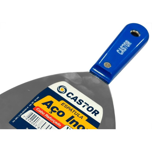 Espatula Castor Aco Inox Cabo Plastico Reforcado Azul 150Mm - 795