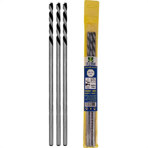 Broca Mourao Aco Carbono Melfi 1/4''X 250 - Kit C/3 Pecas