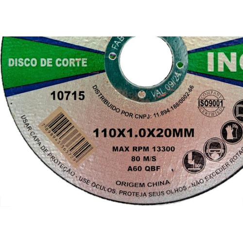 Disco Aco Inox Melfi 110Mmx1,0Mmx20Mm - 10715