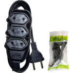 Extensao Ilumi Paralela 2 Polos 0,75Mm Preta - 1,5M - 17902