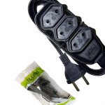 Extensao Ilumi Paralela 2 Polos 0,75Mm Preta - 1,5M - 17902