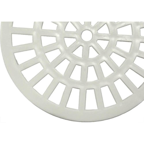 Grelha Plastica Redonda Branca Herc 15X15Cm - 2285 - Kit C/6 Pecas
