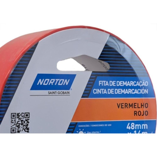 Fita Demarcacao Solo Norton Vermelha 48Mm X 14M