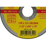 Disco Aco Inox Starrett - 4,1/2''X3,64''X7/8'' - Fino 1,0Mm -Dac115-14 - Kit C/12 Pecas