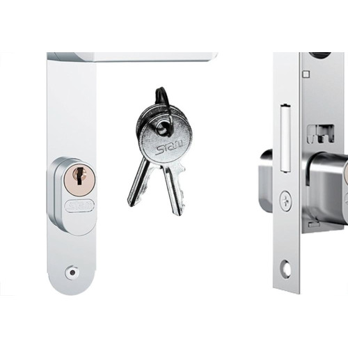 Fechadura Stam Estreita Externa 23Mm Inox Alavanca - 401/07