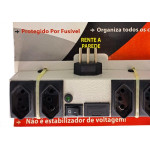 Filtro Linha Capte 4 Tomadas 2P+T Sem Fio Bivolt Com Fusivel Interruptor E Led Indicador De Tensao.
