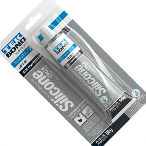 Silicone Tekbond Alta Temperatura 50G. Cinza