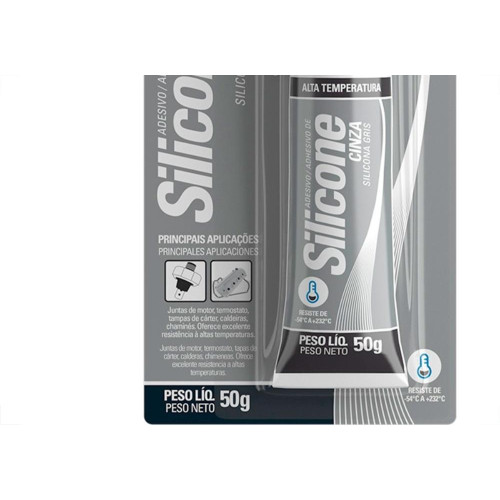 Silicone Tekbond Alta Temperatura 50G. Cinza