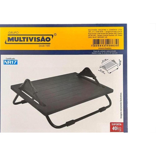 Apoio Ergonomico Para Pes Multivisao Mdf Preto Nr-17