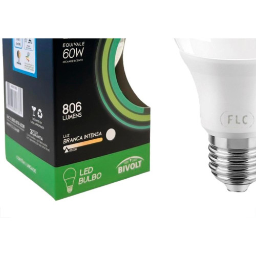 Lampada Led Bulbo Flc A55 - 8W - 806Lm - E-27 Bivolt - 6500K