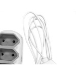 Extensao Luster Paralela 2 Polos 0,75Mm Branca/Cinza - 1,5M