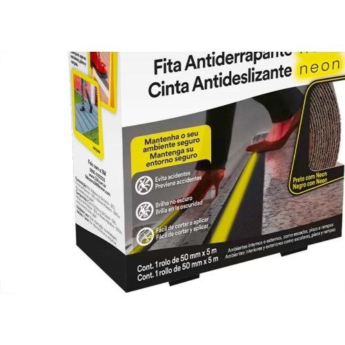 Fita Antiderrapante 3M Preta ''Neon'' 50Mm X 5M