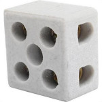 Conector Porcelana Thompson 2 Polos - 16Mm Fixar - Kit C/10 Pecas