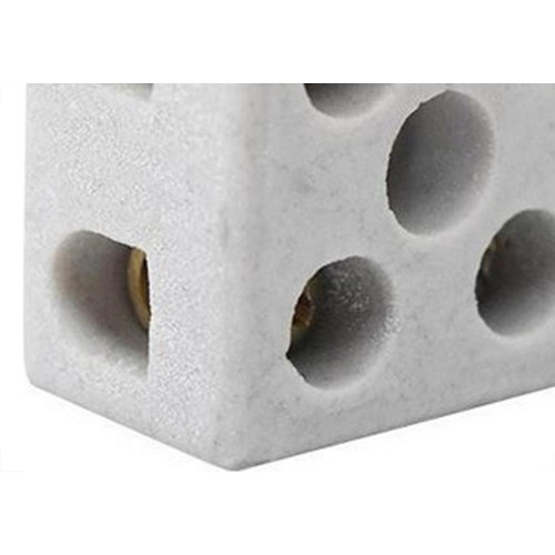Conector Porcelana Thompson 2 Polos - 16Mm Fixar - Kit C/10 Pecas