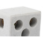 Conector Porcelana Thompson 2 Polos - 16Mm Fixar - Kit C/10 Pecas