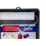 Kit Pintura Roma Rolo Sem Respingo + Suporte + Bandeja - Kit C/6 Pecas