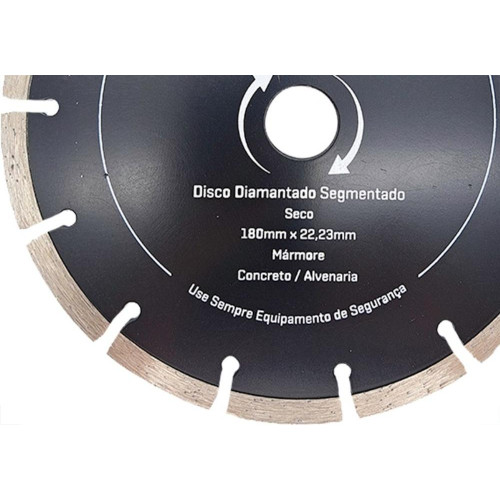 Disco Diamantado Thompson Segmentado Seco 180Mm X 22,23Mm - 7''- 1375