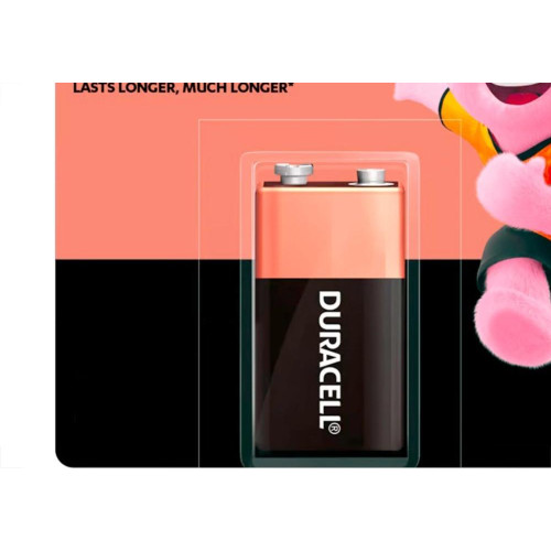 Pilha Duracell Alcalina Bateria 9V. Cartela Com 1 Peca