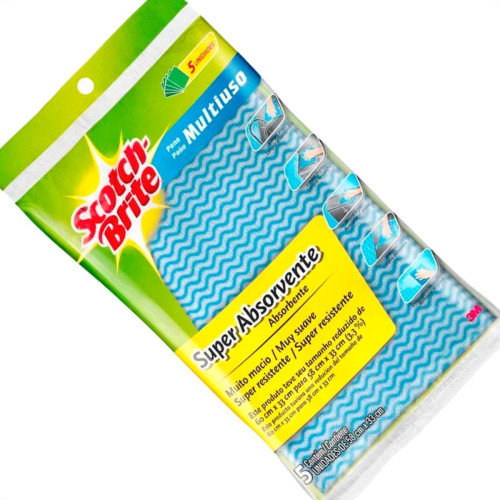 Pano Multiuso Scoth-Brite Azul Com 5 Pecas