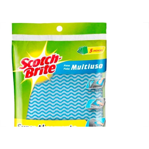 Pano Multiuso Scoth-Brite Azul Com 5 Pecas