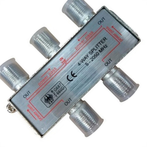 Divisor Cabo Coaxial Blindado Aubor 4X75 Digital 2050Mhz