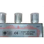Divisor Cabo Coaxial Blindado Aubor 4X75 Digital 2050Mhz