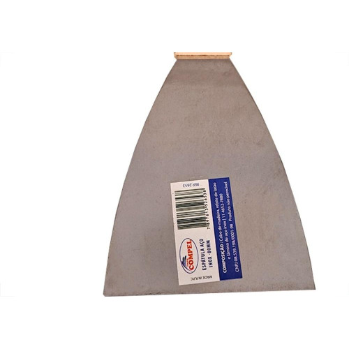 Espatula Compel Aco Inox Cabo Madeira 80Mm - Kit C/6 Pecas