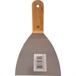 Espatula Compel Aco Inox Cabo Madeira 100Mm - Kit C/6 Pecas